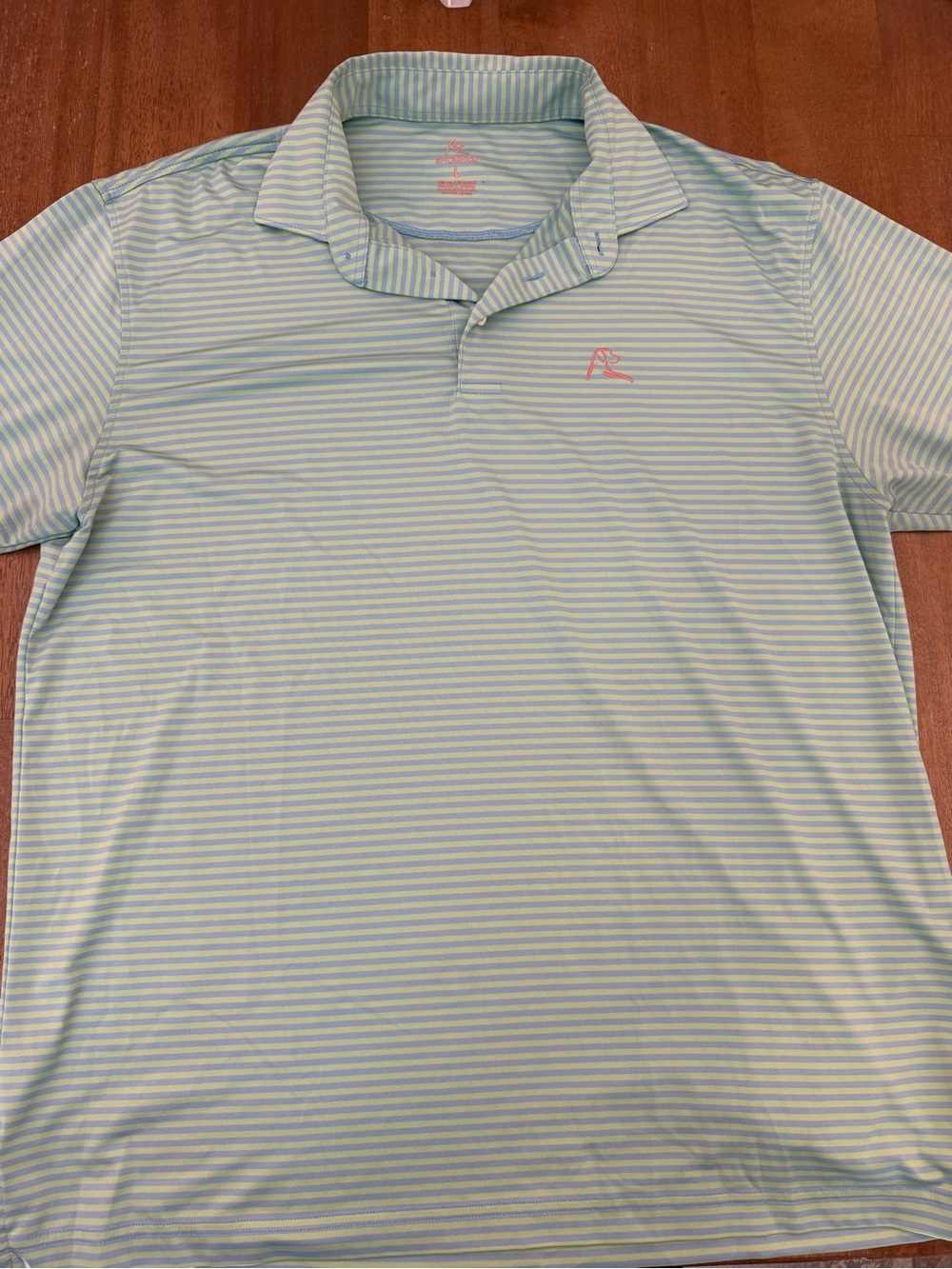 Rhoback Men's Mint Green & White Striped Polo